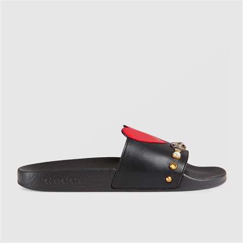 gucci studded slides